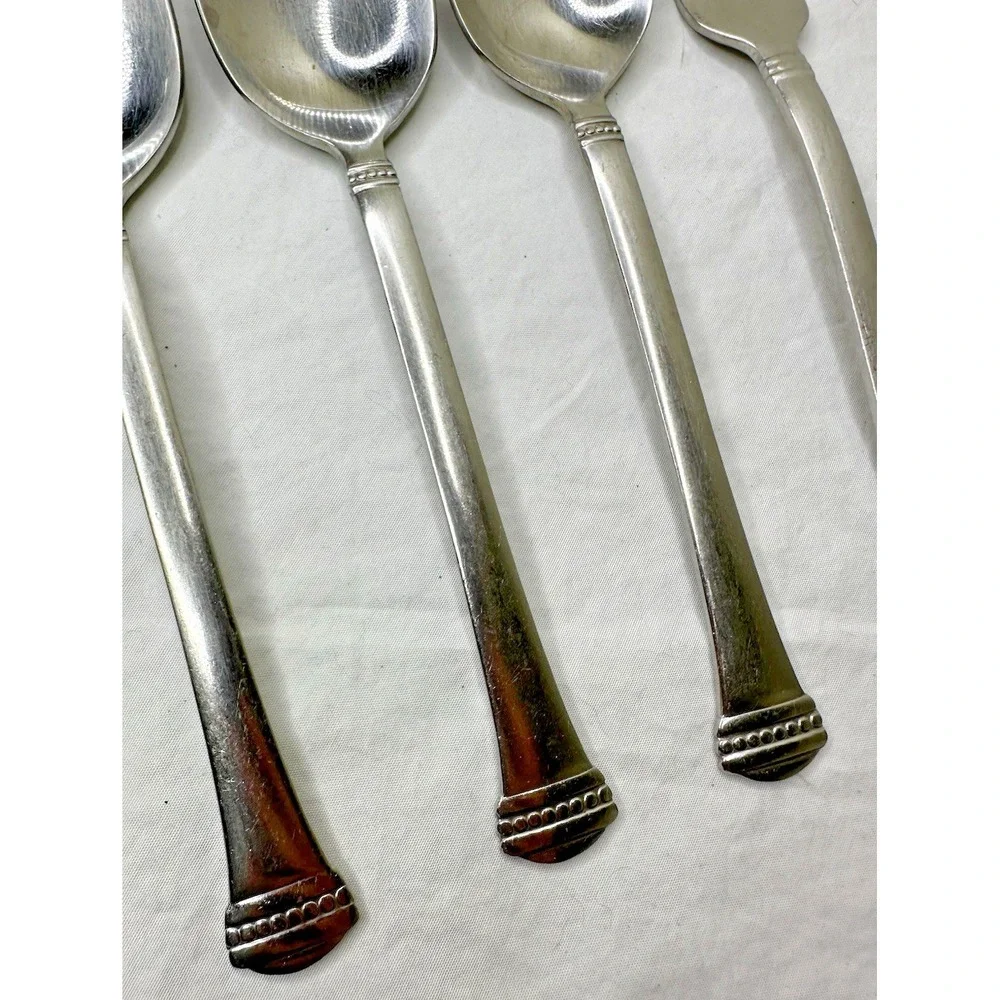 Towle Beaded Classic Stainless Flatware Dinner Fork Spoons  4 Pc Set
